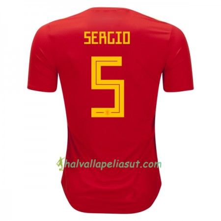 Jalkapallo Pelipaidat Espanja Sergio Busquets 5 World Cup 2018 Kotipaita